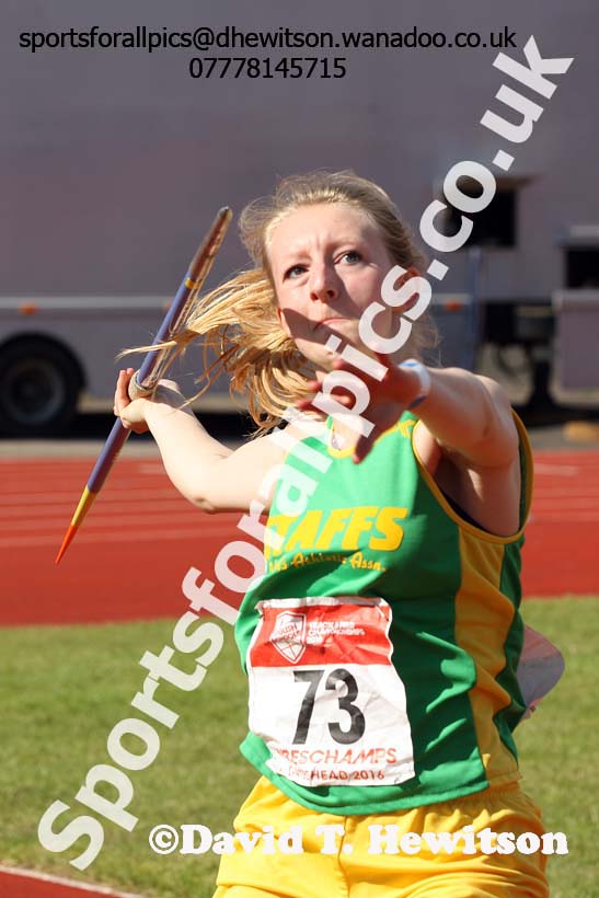 Inter girls javelin, English Schools Track and Field. Photo: David T. Hewitson/Sports for All Pics